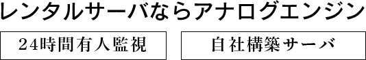 レンタルサーバならアナログエンジン 24時間有人監視 自社構築サーバ